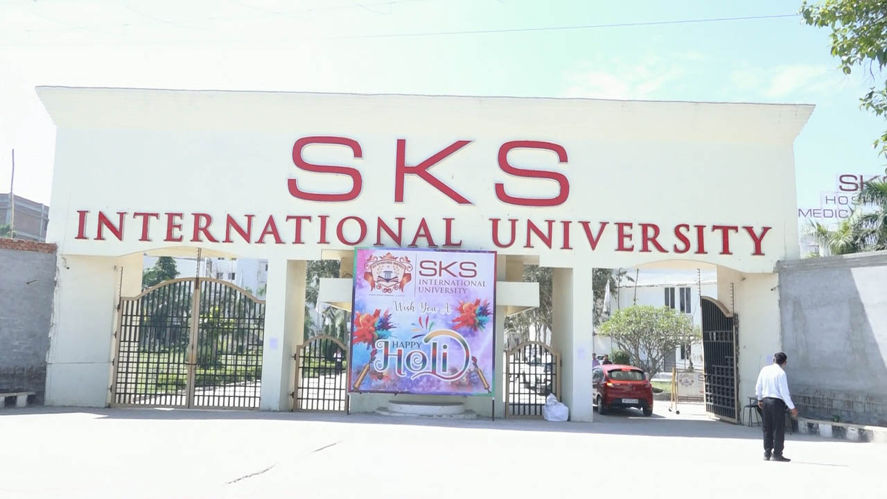 Main gate at SKS World School, Greater Noida West