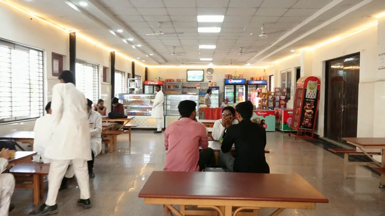 Campus cafeteria at SKS World School, Greater Noida West
